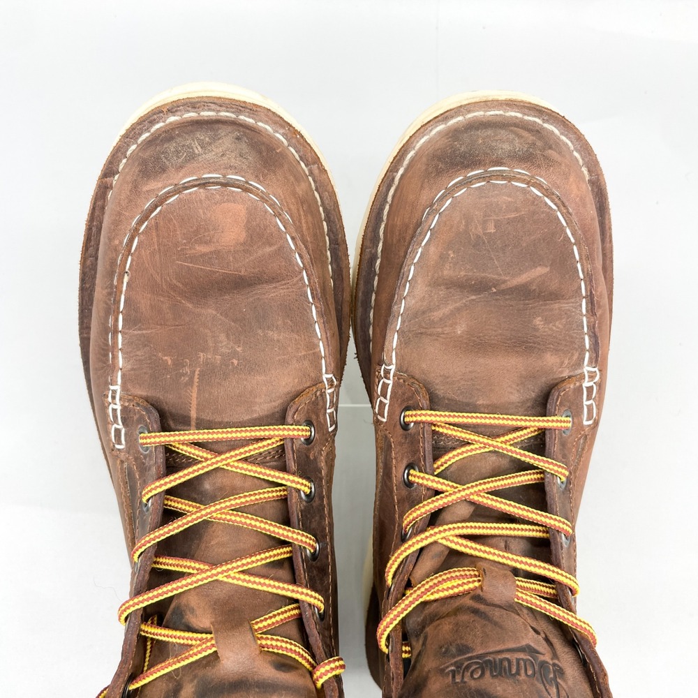 Danner Brown Leather Moc Toe Work Boot with White Sole - Picture 8 of 12